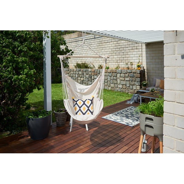 Krémové polstrované závěsné zahradní křeslo Tobago – Garden Pleasure-image-4
