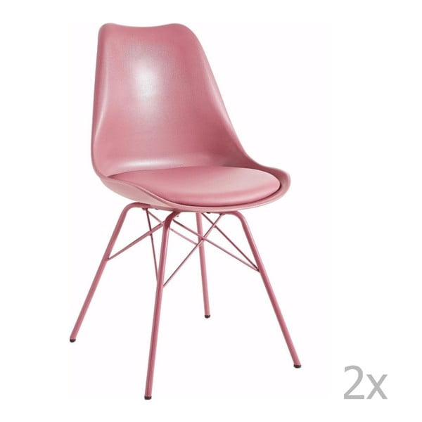 Sada 2 růžových jídelních židlí 13Casa Marianne