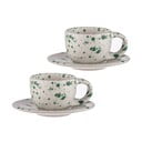 Bílo-zelené šálky na espresso z kameniny v sadě 2 ks 100 ml Carnival – Ladelle