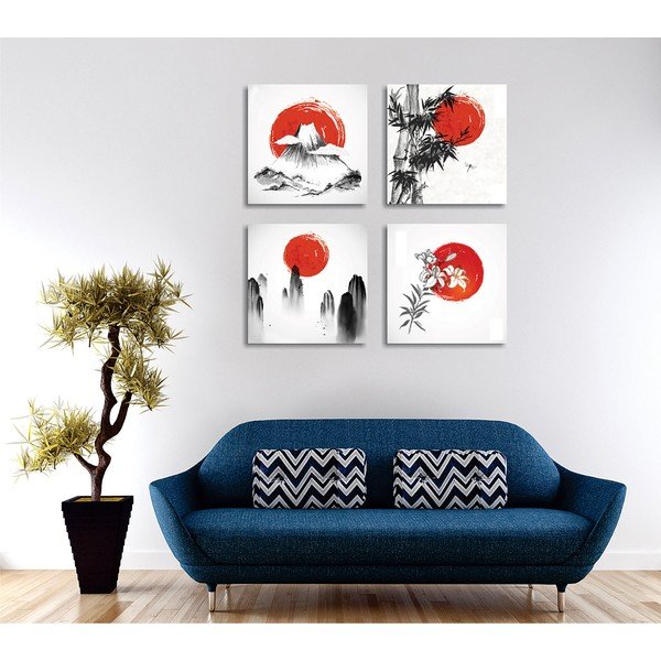 Obrazy v sadě 4 ks 30x30 cm Zen – Wallity-image-2
