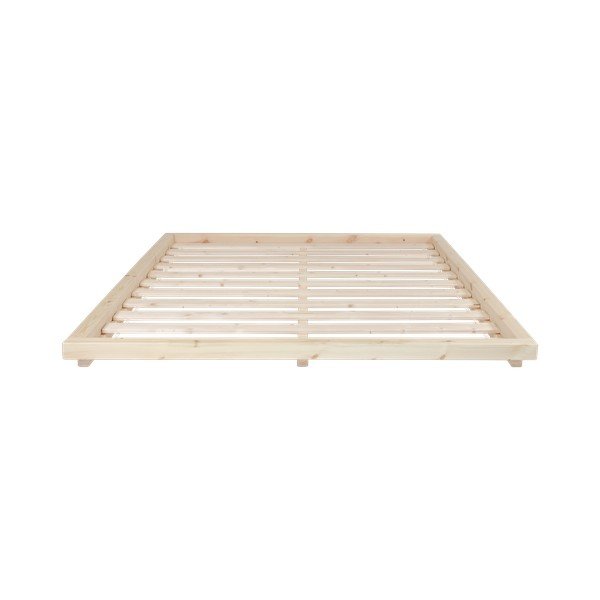 Dvoulůžková postel z borovicového dřeva s matrací a tatami Karup Design Dock Comfort Mat Natural Clear/Natural, 140 x 200 cm-image-1