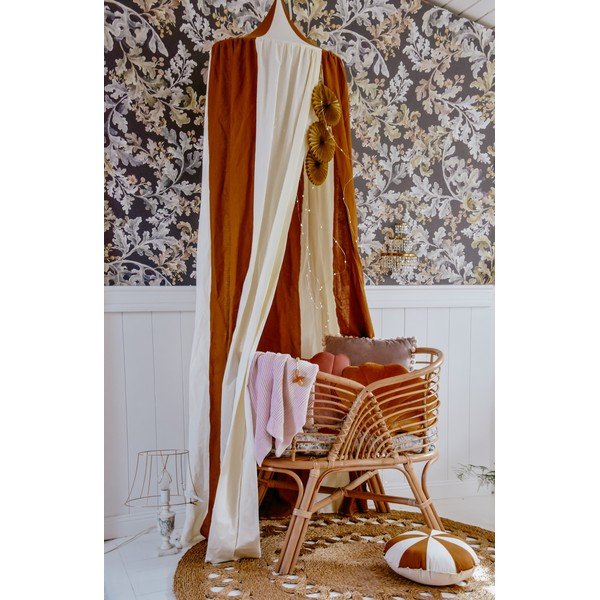 Bílo-oranžový lněný baldachýn Caramel Circus - Moi Mili-image-3