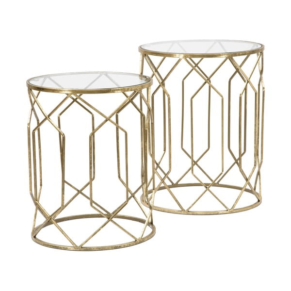 Kulaté odkládací stolky v sadě 2 ks se skleněnou deskou ø 42 cm Tunisi – Mauro Ferretti-image-2