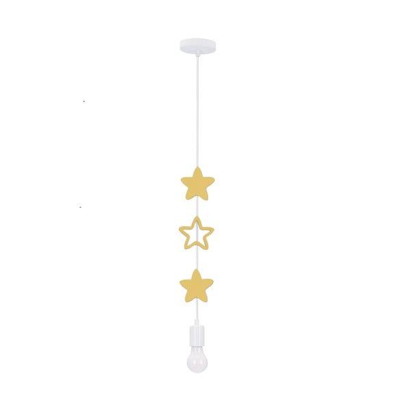 Žluto-bílé dětské svítidlo s kovovým stínidlem Single – Candellux Lighting