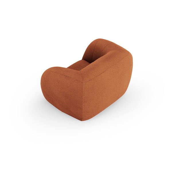 Oranžové křeslo z textilie bouclé Essen – Cosmopolitan Design-image-3