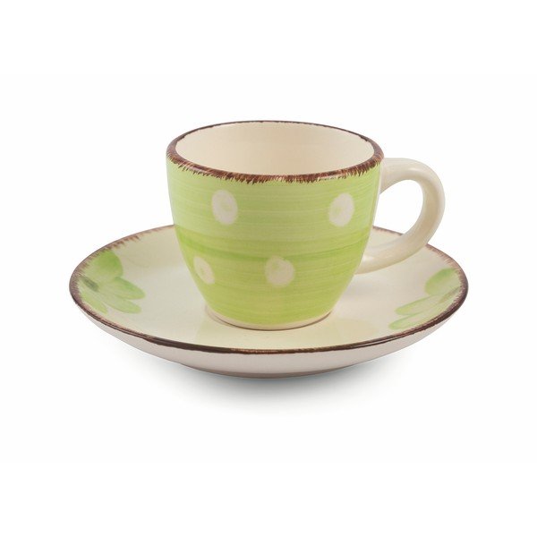 Sada 6 barevných šálků na espresso s podšálky z kameniny VDE Tivoli 1996 Tazzine-image-2