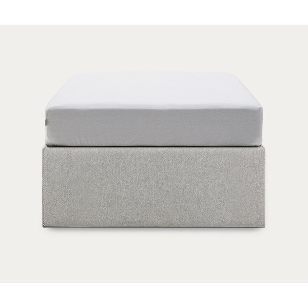 Šedá čalouněná jednolůžková postel s úložným prostorem 90x190 cm Matters – Kave Home-image-4