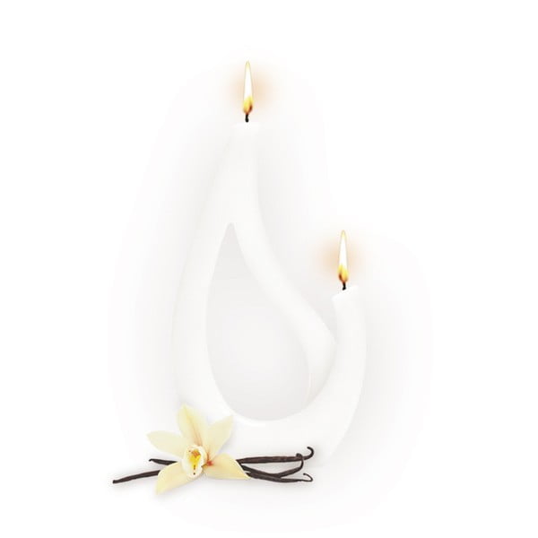 Bílá vonná svíčka s vůní vanilky Alusi Saba Petit, 6 hodin hoření