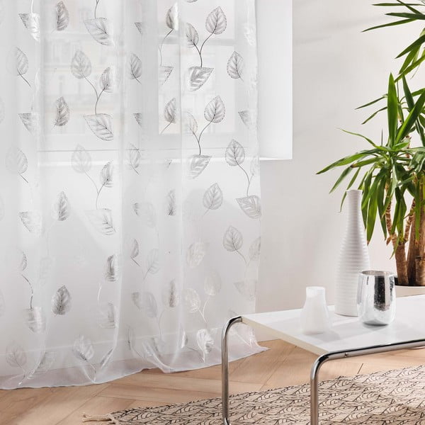 Záclona v bílé a stříbrné barvě 140x280 cm Edelia – douceur d'intérieur-image-4