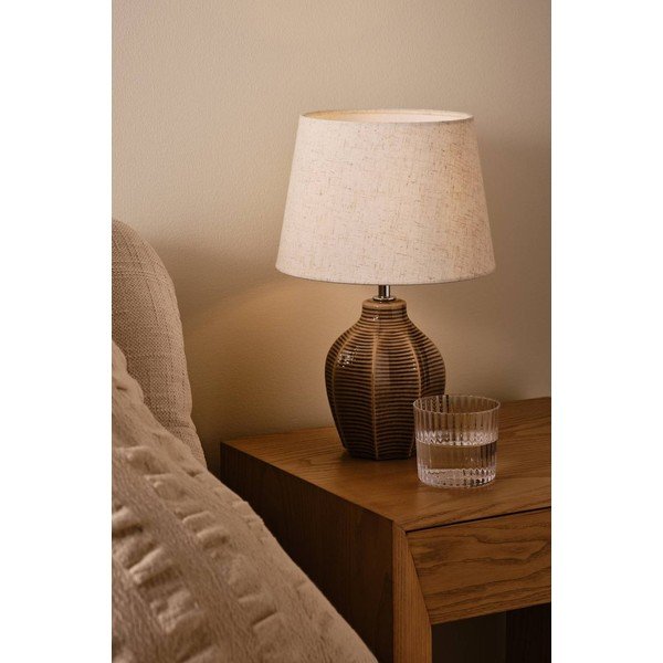 Béžová/tmavě hnědá keramická stolní lampa (výška 34 cm) Wera – Jotex-image-1