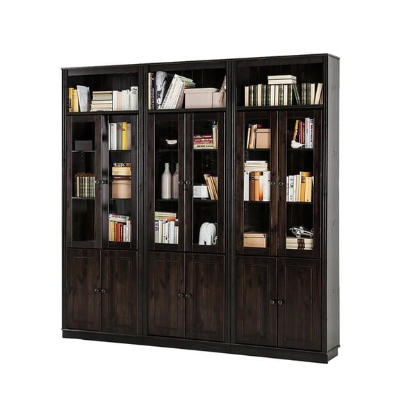 Hnědá vitrína z borovicového dřeva 518x223 cm Anita – Støraa-image-3