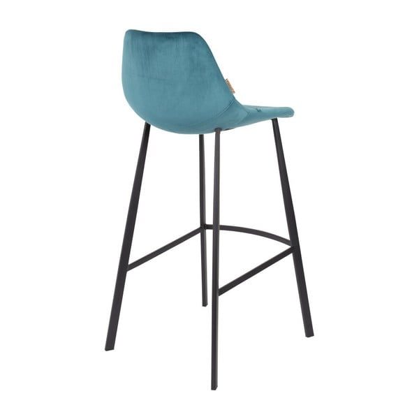 Sada 2 petrolejově modrých barových židlí se sametovým potahem Dutchbone, výška 106 cm-image-4