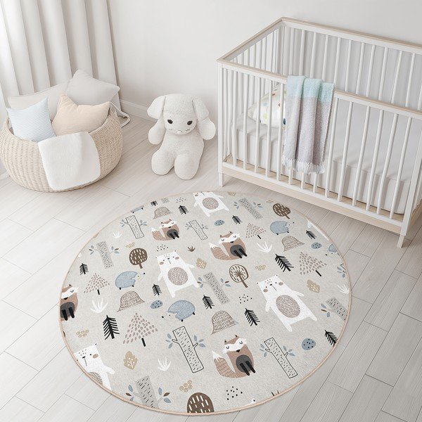 Pratelný dětský koberec ø120 cm Forest Friends – Mila Home-image-4