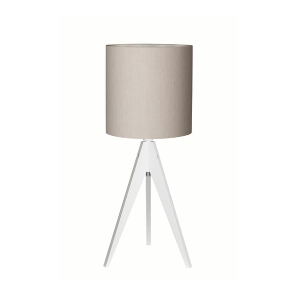 Šedá stolní lampa 4room Artist, bílá lakovaná bříza, Ø 25 cm
