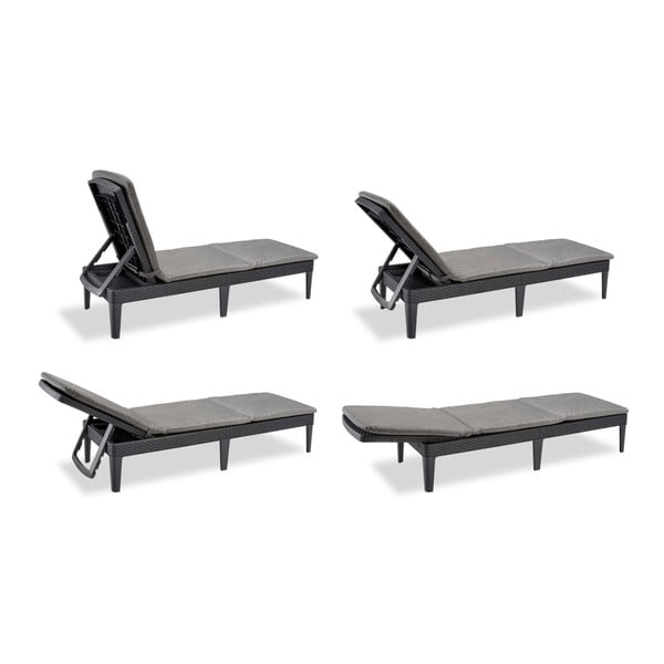 Tmavě šedé plastové zahradní lehátko Jaipur – Keter-image-3