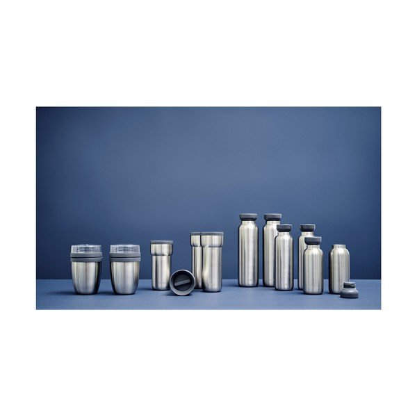 Světle červená/ve stříbrné barvě termoska na jídlo z nerezové oceli 500 ml Ellipse – Mepal-image-3