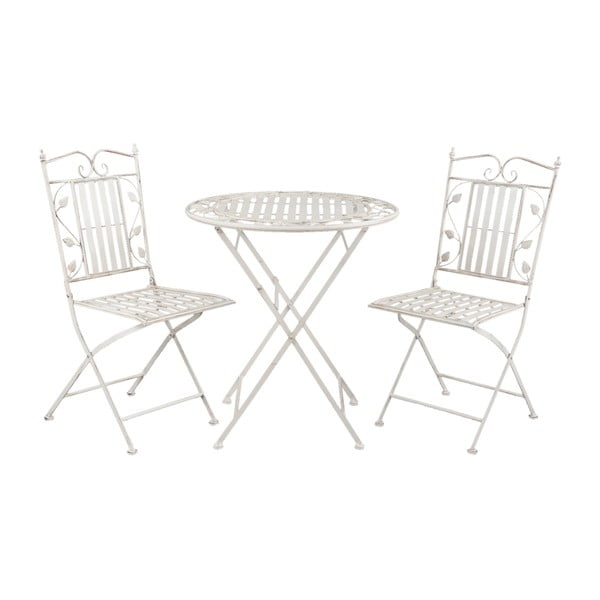 Set bílého stolu a 2 židlí Clayre & Eef
