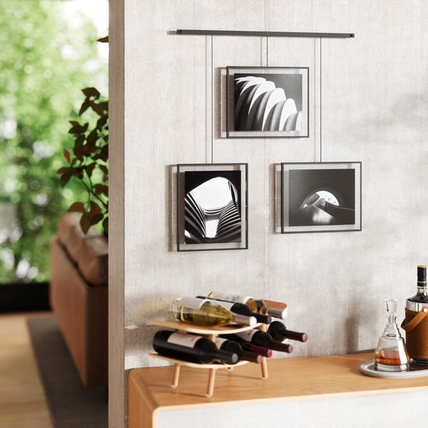 Černé kovové rámečky na zeď v sadě 3 ks 73x82 cm Exhibit – Umbra-image-1