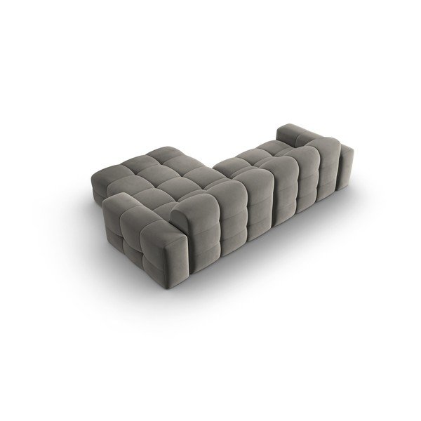 Šedá sametová rohová pohovka (pravý roh) Kendal – Micadoni Home-image-4