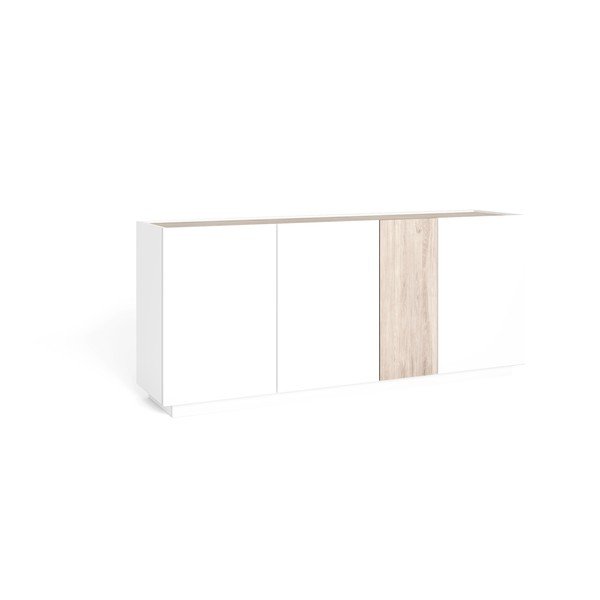 Bílá/přírodní komoda v dekoru dubu 180x78 cm Udine – Marckeric-image-2