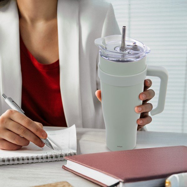 Šalvějově zelený termo hrnek s brčkem 1,2 l Termo – Orion-image-1