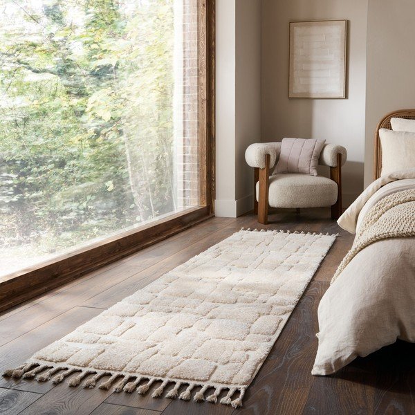 Krémový běhoun 80x300 cm Esra Cobbled – Flair Rugs-image-1