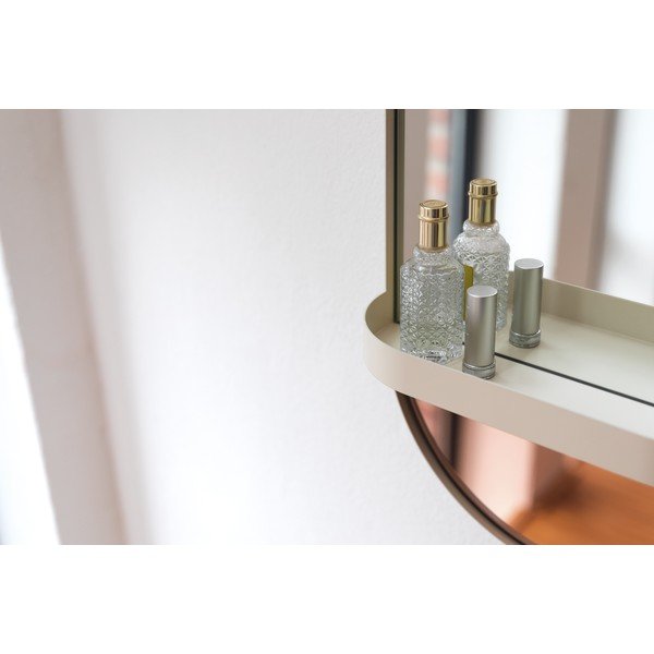 Oranžové nástěnné zrcadlo s poličkou Remember Taupe-image-2