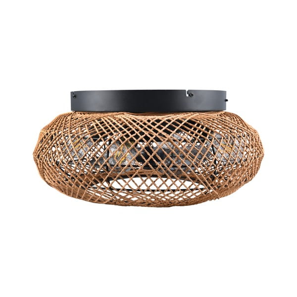 Hnědé stropní svítidlo na dálkové ovládání/s ventilátorem Lillesand – Trio-image-4