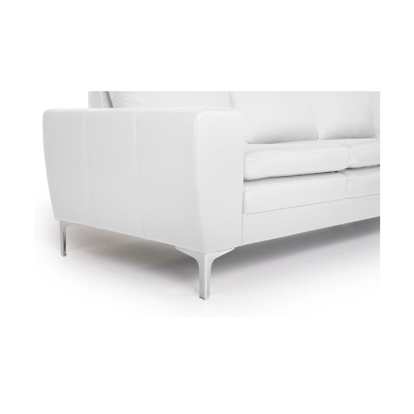 Bílá kožená pohovka Scandic Twigo, 227 cm-image-4