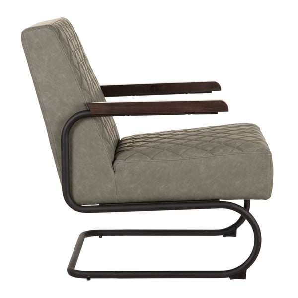 Khaki křeslo z imitace kůže – Ixia-image-3