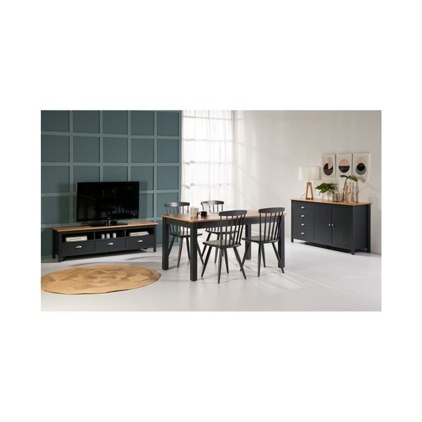 Antracitově šedý rozkládací jídelní stůl z masivního borovicového dřeva Marckeric Jade, 150 x 85 cm-image-4