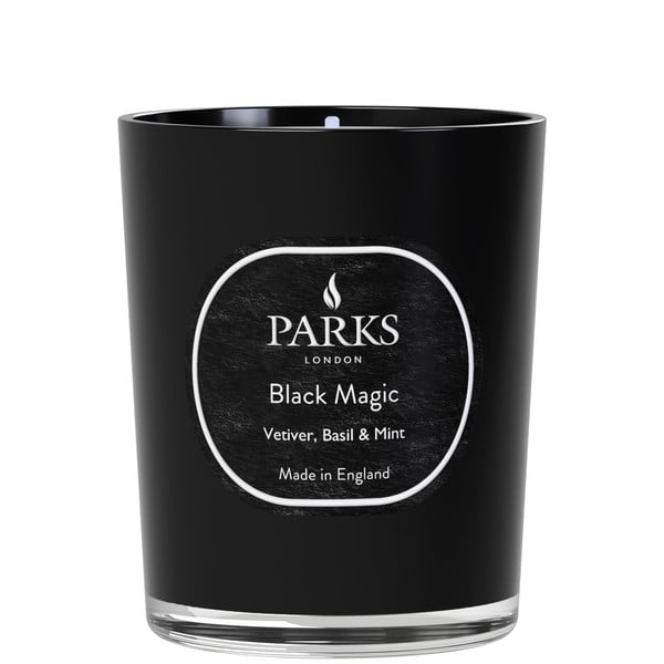 Svíčka s vůní vetiver, bazalky a máty Parks Candles London Black Magic, doba hoření 45 h