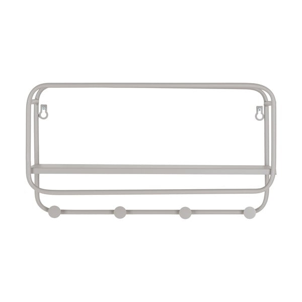 Světle šedý kovový nástěnný věšák s poličkou Feira – House Nordic