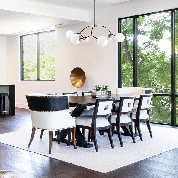 Bílo-černé závěsné svítidlo se skleněným stínidlem ø 90 cm Kromozom – Opviq lights-image-1