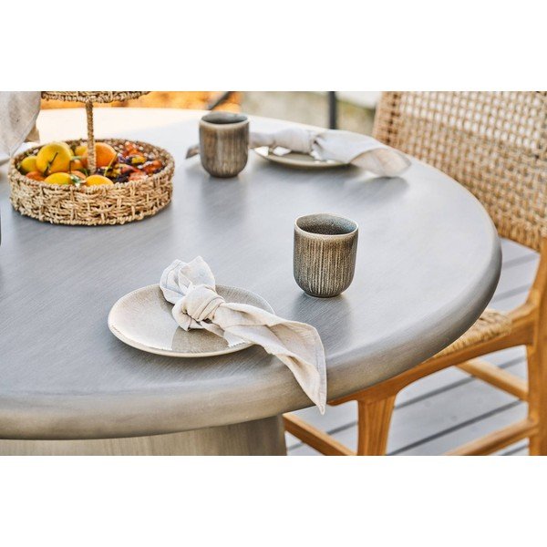 Šedobéžové talíře v sadě 4 ks z kameniny ø 21 cm Viola – House Nordic-image-4