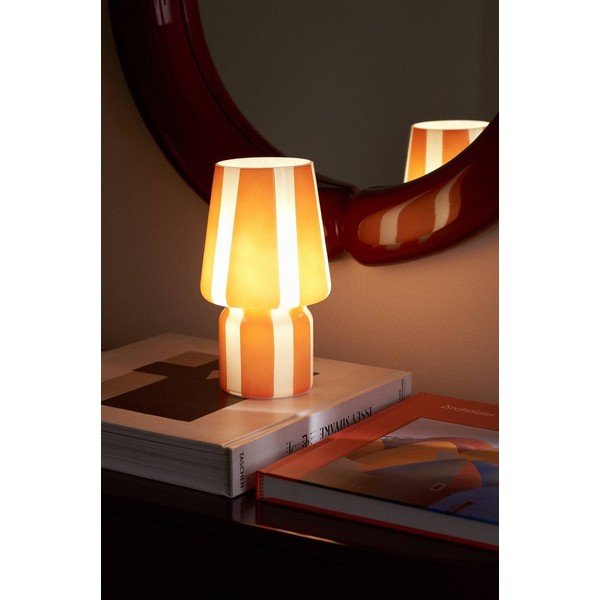 Červená/bílá skleněná stolní lampa (výška 21,5 cm) Carlo – Ellos Home-image-1