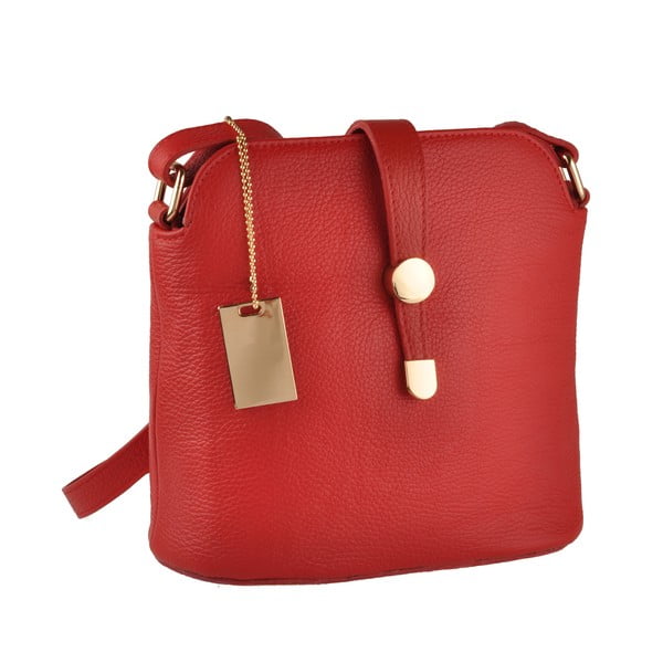 Červená kožená kabelka Florence Bags Larissa