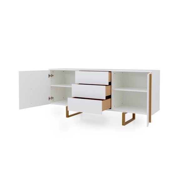 Bílá komoda s nohami z dubového dřeva Tenzo Birka, 176,5 x 78 cm-image-4