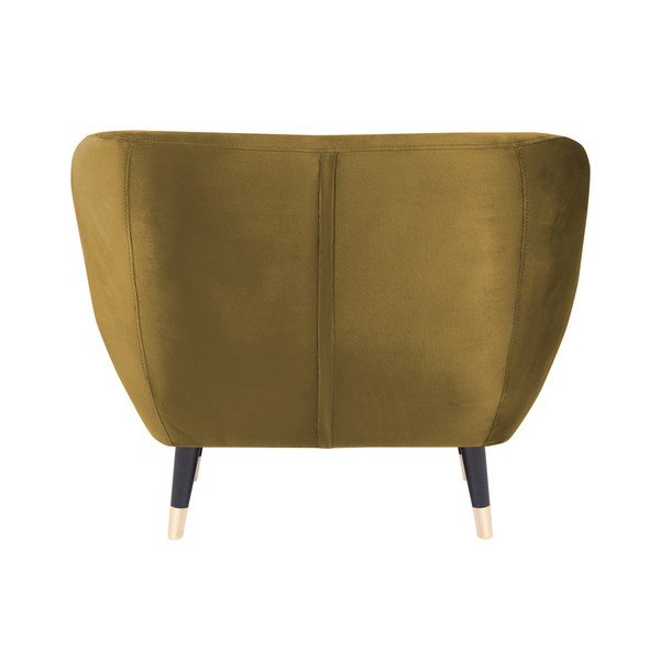 Hořčicově žluté křeslo s černými nohami Mazzini Sofas Amelie-image-4