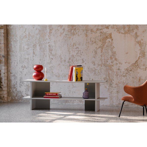 Světle šedý kovový regál 160x57x37 cm Hes – noo.ma-image-1