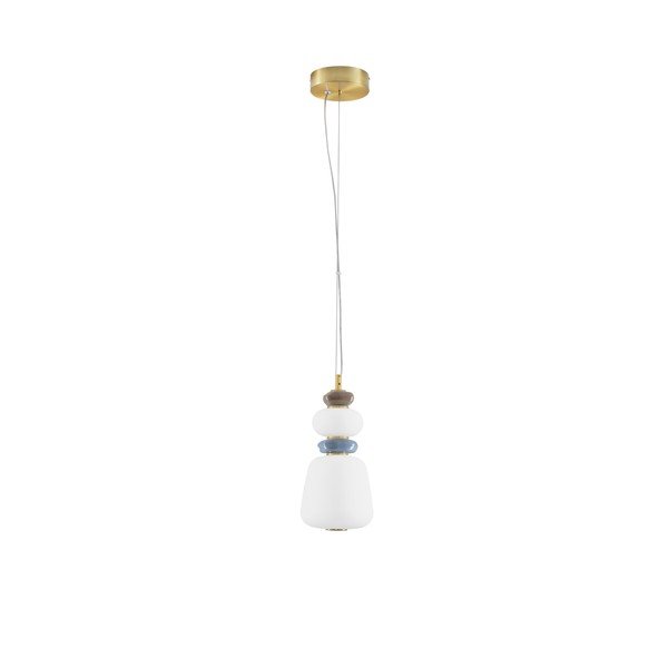 Bílé/ve zlaté barvě kovové LED stmívatelné závěsné svítidlo s porcelánovým stínidlem/se skleněným stínidlem ø 17 cm Palo – Nova Luce