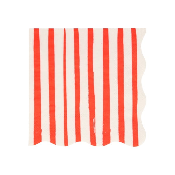 Papírové ubrousky v sadě 16 ks Red Stripe – Meri Meri