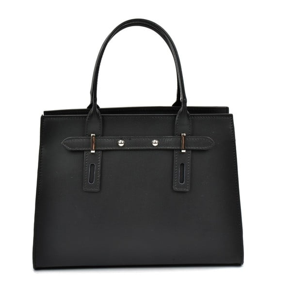 Černá kožená kabelka Mangotti Bags Marcia