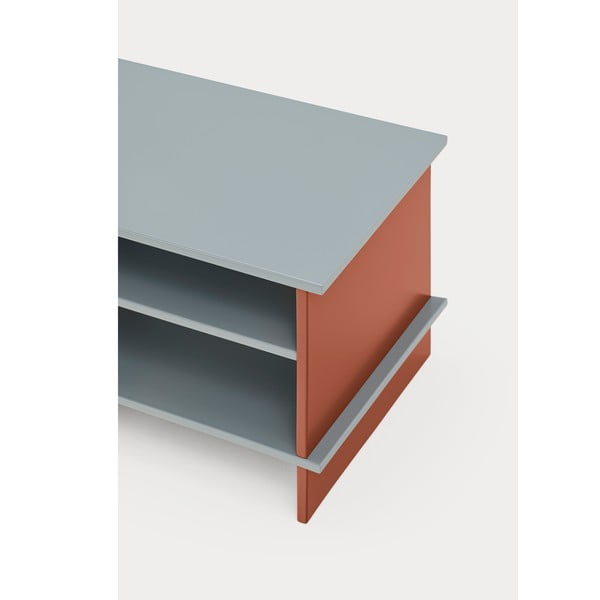 Noční stolek s poličkami v cihlové barvě/šedý Inari – Teulat-image-4