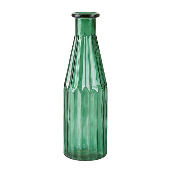 Zelená skleněná váza KJ Collection Bottle, ⌀ 7,5 cm