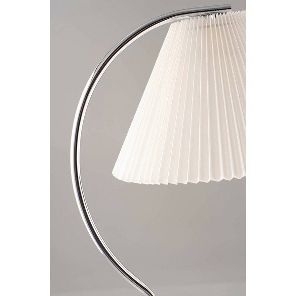 Bílá/v leskle stříbrné barvě látková stojací lampa (výška 165 cm) Celie – Jotex-image-3