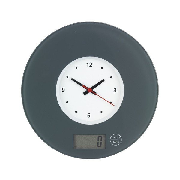 Šedá kuchyňská váha s hodinami Wenko Clock-image-2