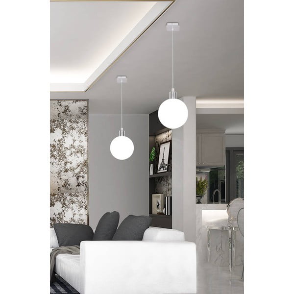 Závěsné svítidlo ve stříbrné barvě se skleněným stínidlem ø 15 cm Oden – Candellux Lighting-image-1