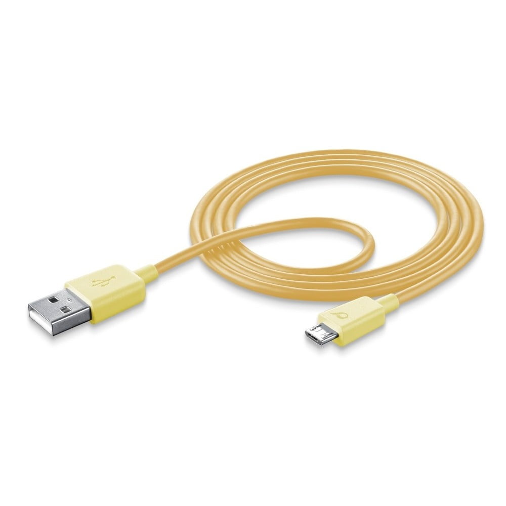 Žlutý datový kabel Style&Color Cellularline s konektorem microUSB