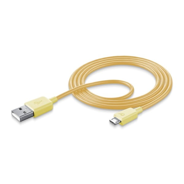 Žlutý datový kabel Style&Color Cellularline s konektorem microUSB